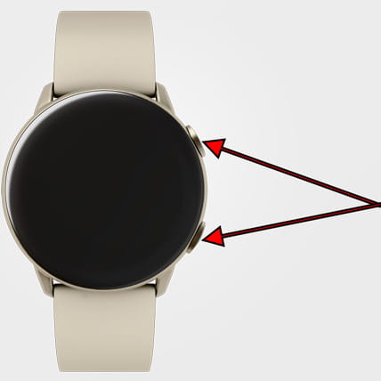 Botões de hard reset do relógio inteligente WearOS