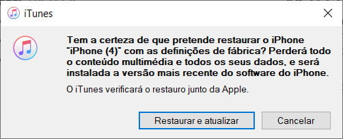 Confirme a restauração do iPhone 13 Pro