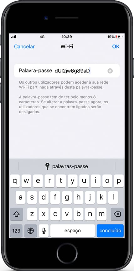 Altere senha Hotspot pessoal