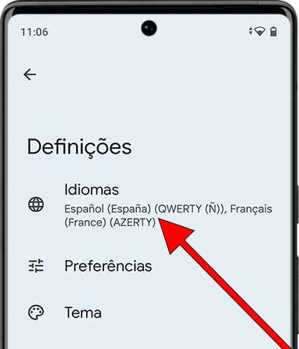 Idiomas teclado Android