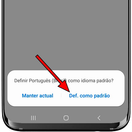 Definir idioma padrão Samsung