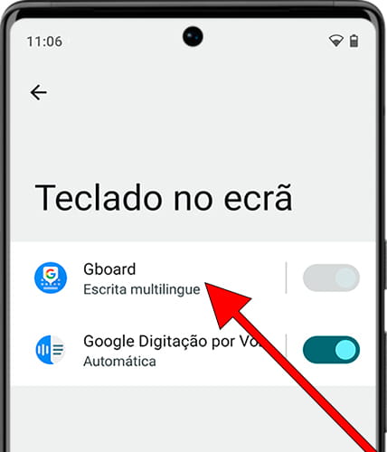 Teclados disponíveis Android
