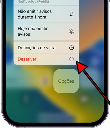 Desativar notificação do iOS