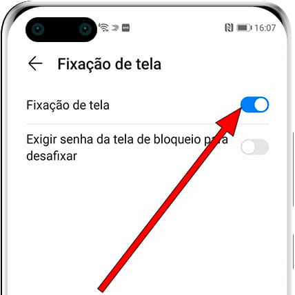 Ativar afixação no ecrã Android