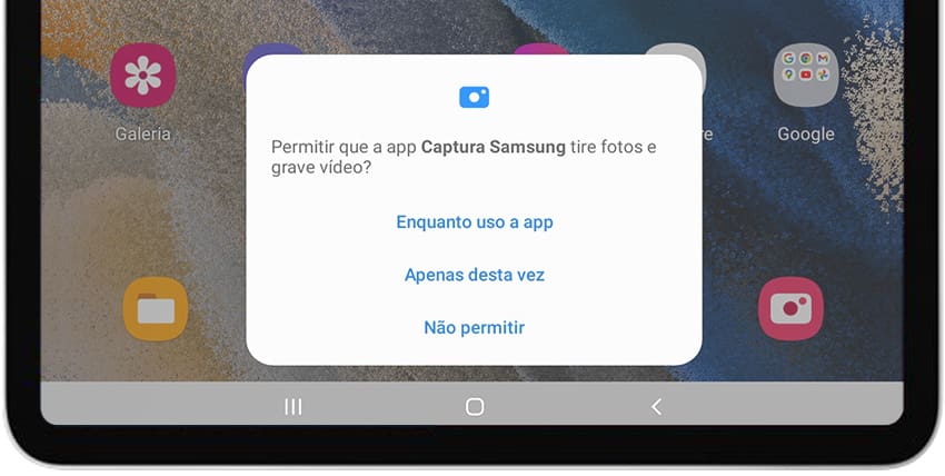Gravar ecra mensagem Galaxy Tab Active5 Pro
