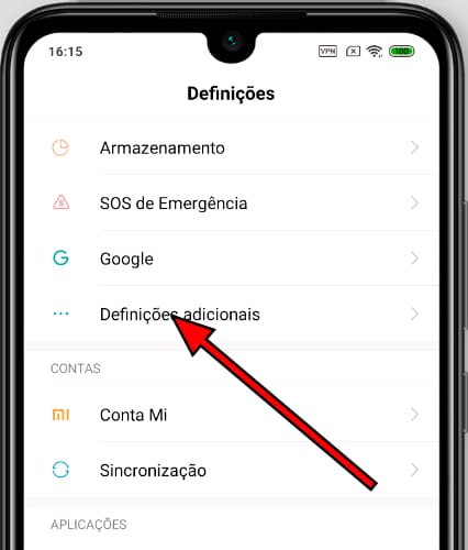 Abra o painel rápido do Android