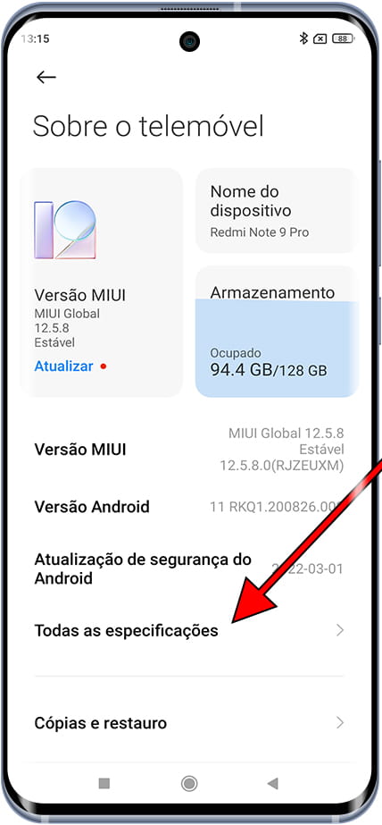 Todas as especificações Xiaomi
