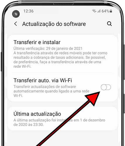Descarga automática com Wi-Fi Samsung Galaxy