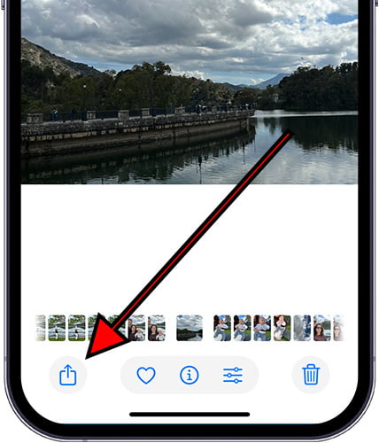 Exportar da galeria no iPhone